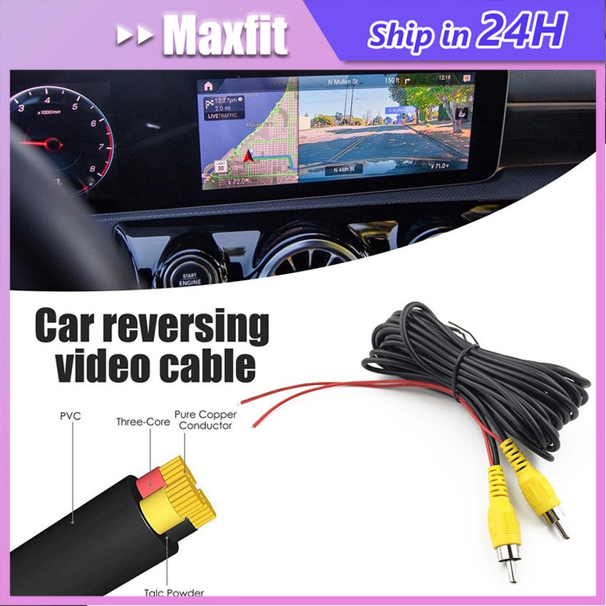 Kabel Video Audio RCA Male Kabel Kamera Mundur Belakang Mobil Kabel Power Extension Untuk Kamera Mun