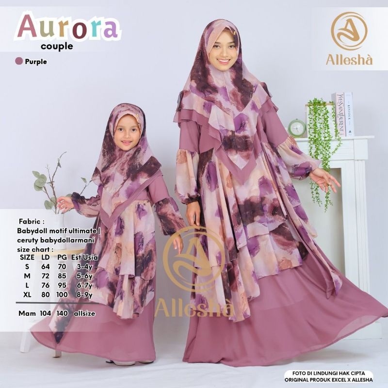 AURORA DRESS COUPLE free jilbab ORI AL LESHA | Syari Mom &amp; Anak Free Jilbab