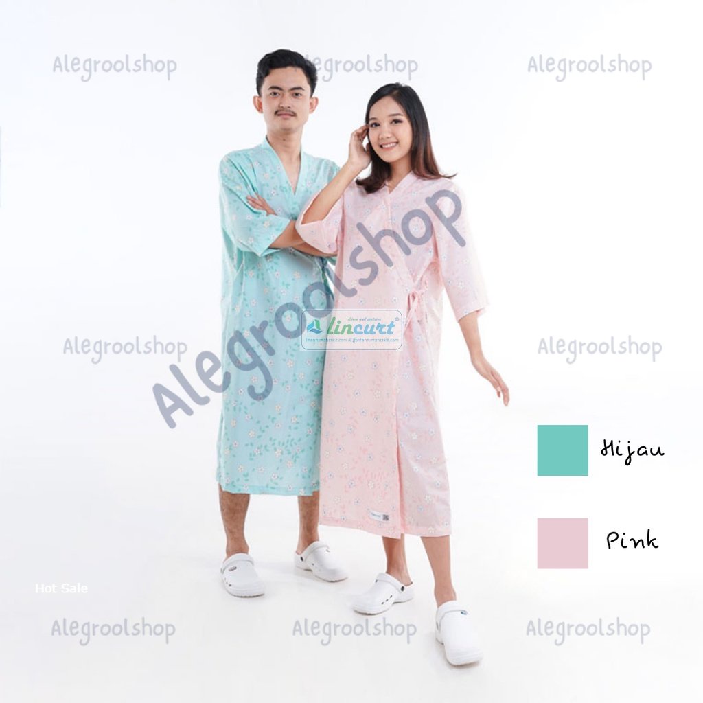 Baju Piyama Kimono Polos dan Motif Unisex Lengan Pendek