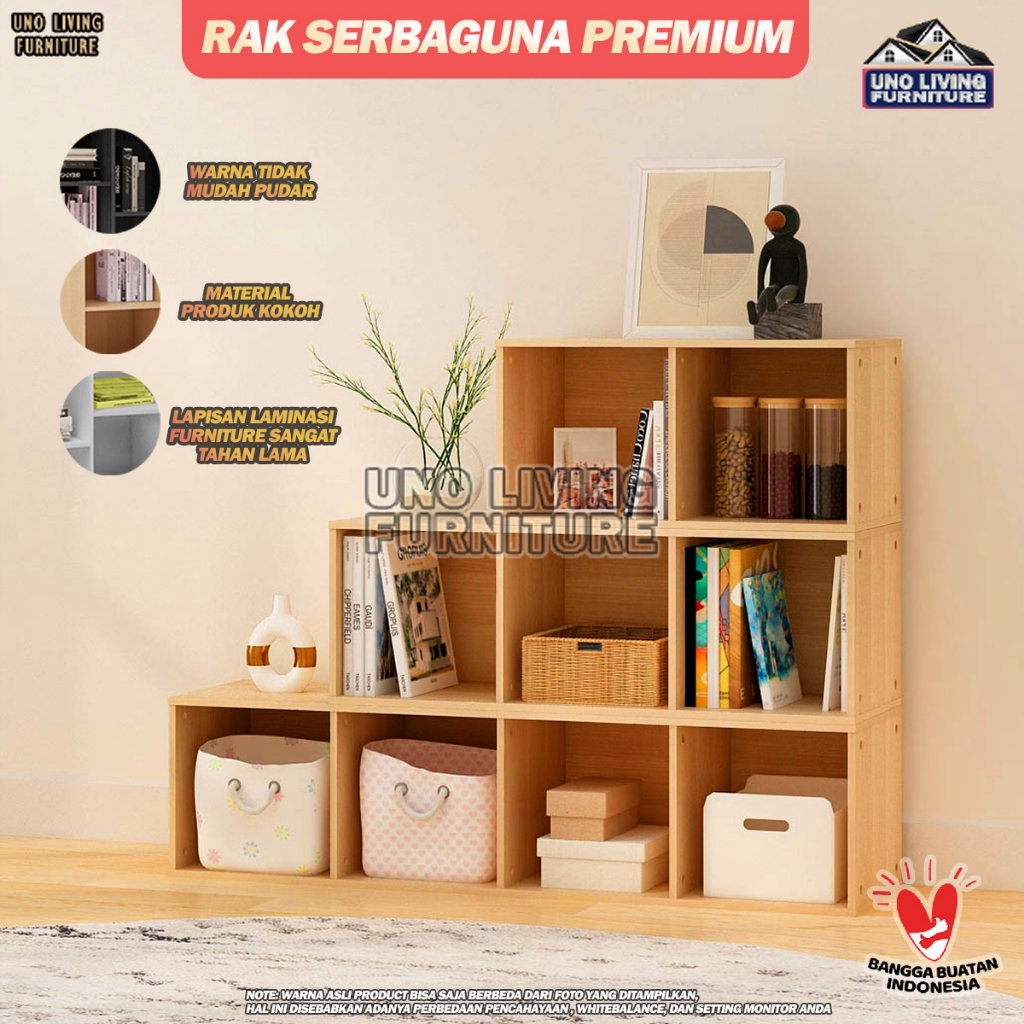 RSG 4 SUSUN RAK SERBAGUNA RAK BUKU SERBAGUNA 4 SUSUN LEMARI BUKU RAK SEPATU RAK KAYU RAK SERBAGUNA MINIMALIS