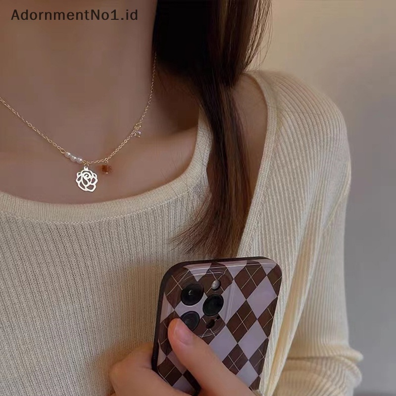 [AdornmentNo1] Fashion Trendy Shiny Exquisite kalung bunga ringan rantai klavikula Hollow untuk wanita perhiasan pasangan hadiah pesta ulang tahun