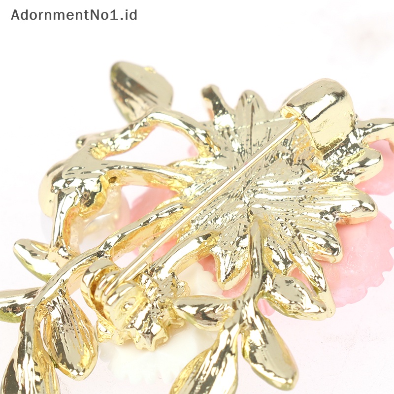 [AdornmentNo1] Sakura bunga bros untuk wanita 2-warna paduan mutiara romantis Peach-blossom pesta kantor bros Pin hadiah