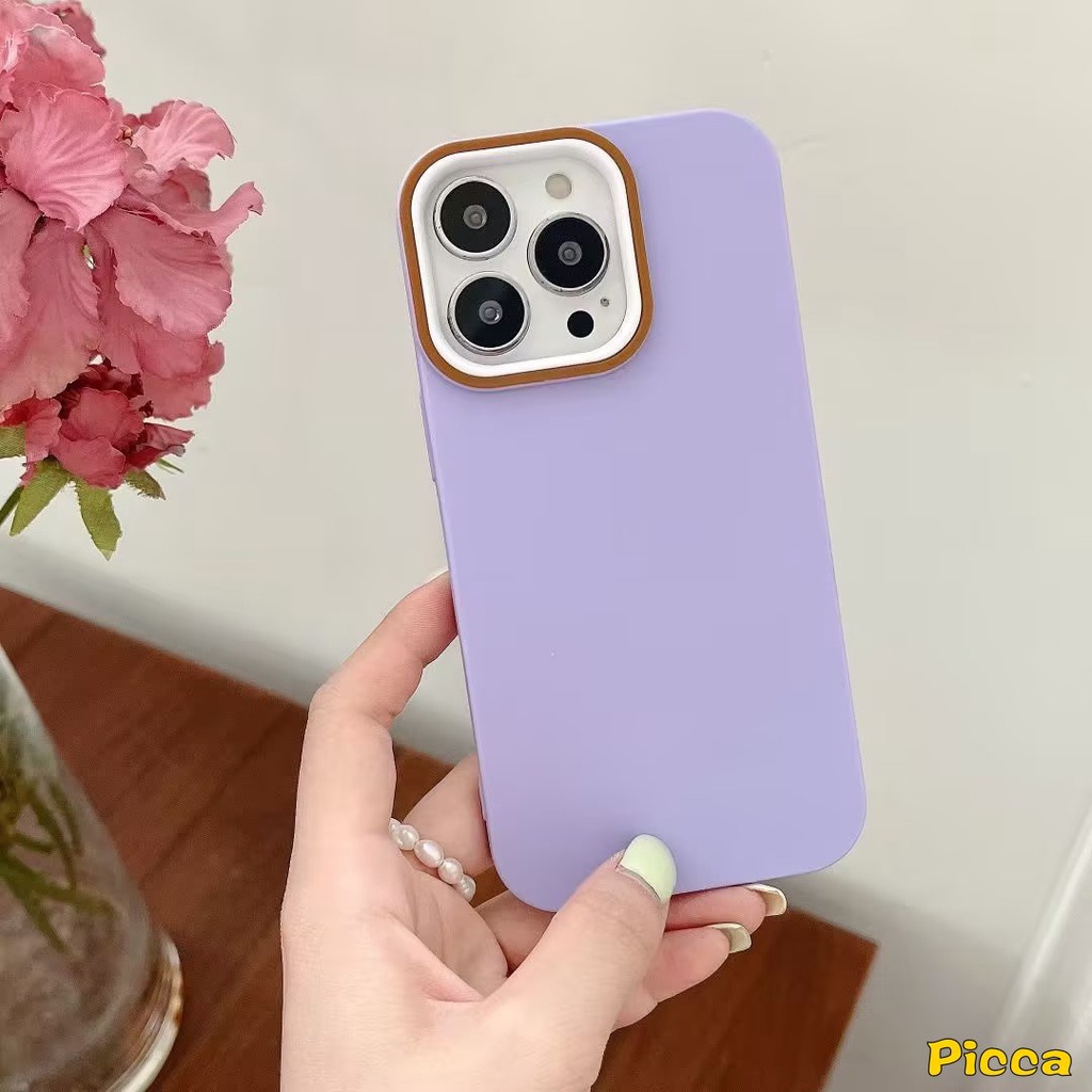 Ins Luxury Macaron Candy Color Case Kompatibel Untuk IPhone 11xr 7Plus 11 14 13 12 Pro MAX 8Plus 6 6S 7 8 Plus X XS MAX SE 2020warna Solid Menebal Shockproof Simple Cover