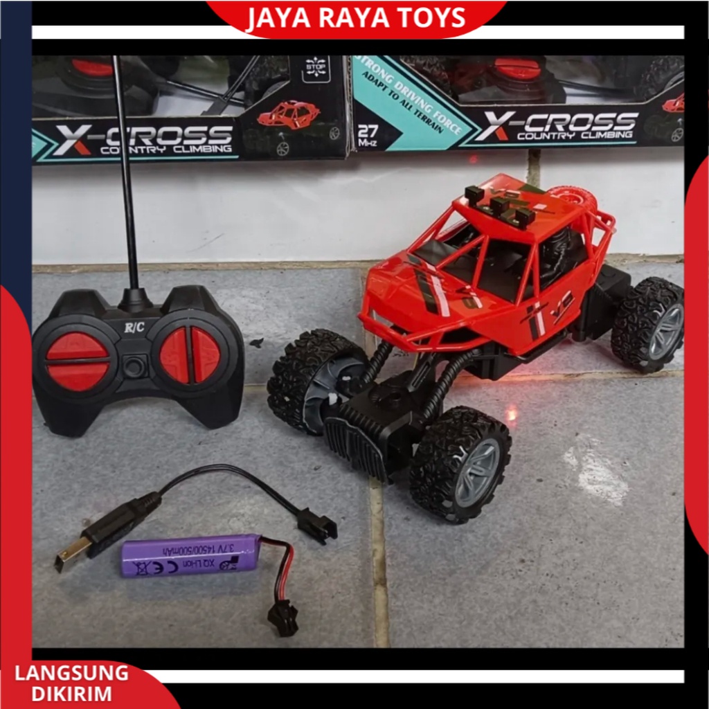 PROMO RC Remote Control Mobil ROCK CLIMBER CRAWLER OFFROAD x cross Boost Monster Berlampu Baterai CAS