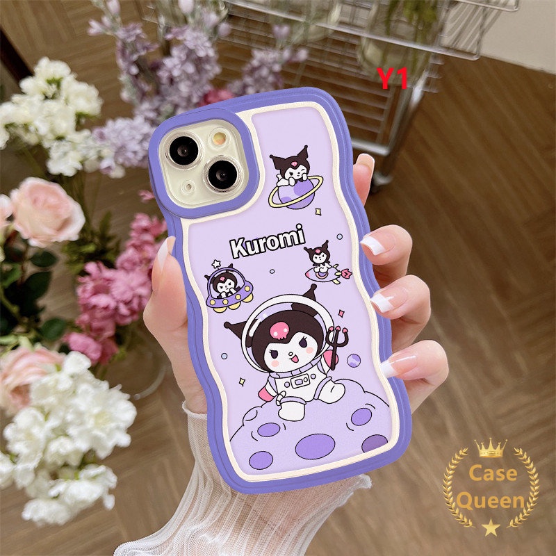 Cute Astronaut Kuromi Case for Redmi 10C A1 9C 10 9 9C NFC 10A 12C 9A 9T Note 8 9 11s 10 11 10S Couples Soft Wavy Edge Cartoon Kuromi Cinnamon Cover