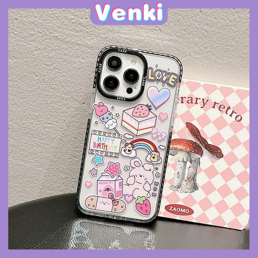 Venki - Case iPhone 11 iPhone Case Soft Case Bening Case Tebal Tahan Guncangan Bingkai Kamera Kelinci Pelangi Lucu Kompatibel dengan iPhone 14 Pro Max 13 Pro Max 12 Pro Max 11 Pro Max XR XS 7