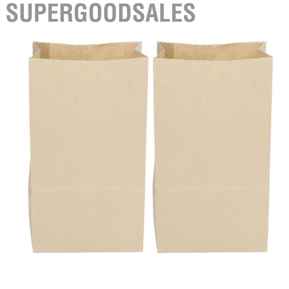 Supergoodsales 100Pcs Kraft Paper Bag  Grade Greaseproof Tear Resistant Disposable Brown Grocery