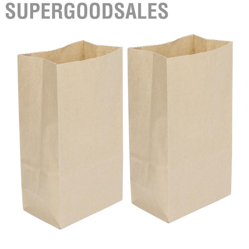 Supergoodsales 100Pcs Kraft Paper Bag  Grade Greaseproof Tear Resistant Disposable Brown Grocery