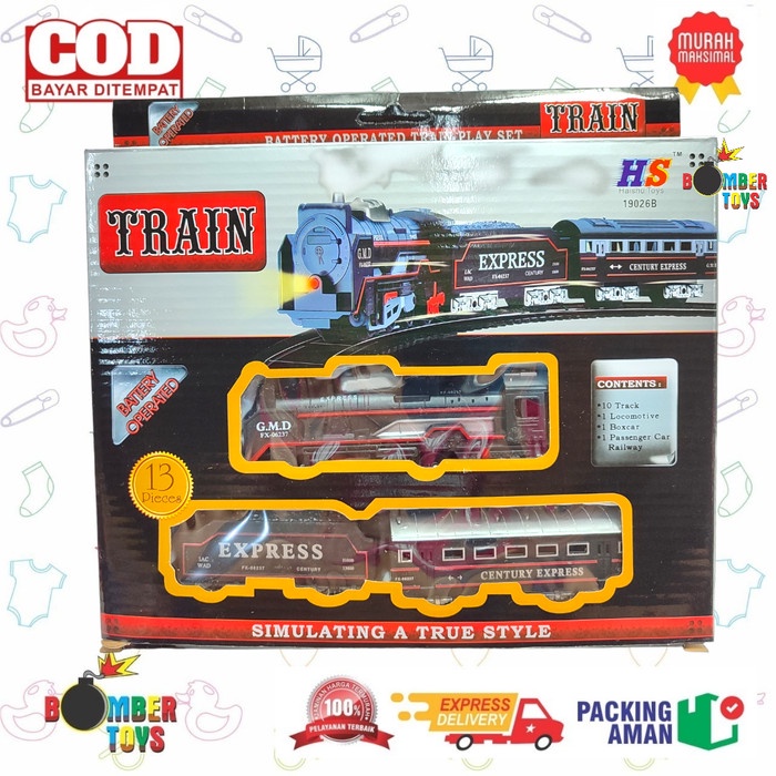 MAINAN ANAK KERETA API RAIL KING 13 PCS CLASSIC TRAIN LOCOMOTIF