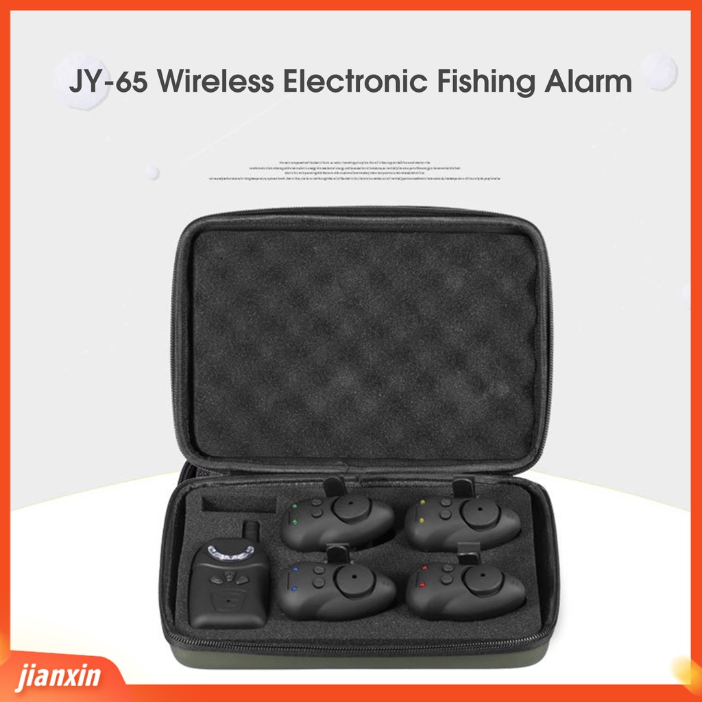 (In Stock) JY-65 Alarm Memancing Nirkabel Empat Lampu Pengukuran Yang Tepat Didukung Adjustable Alarm Suara Kuat Portabel Elektronik Carp Fishing Bait Alarm Peralatan Memancing