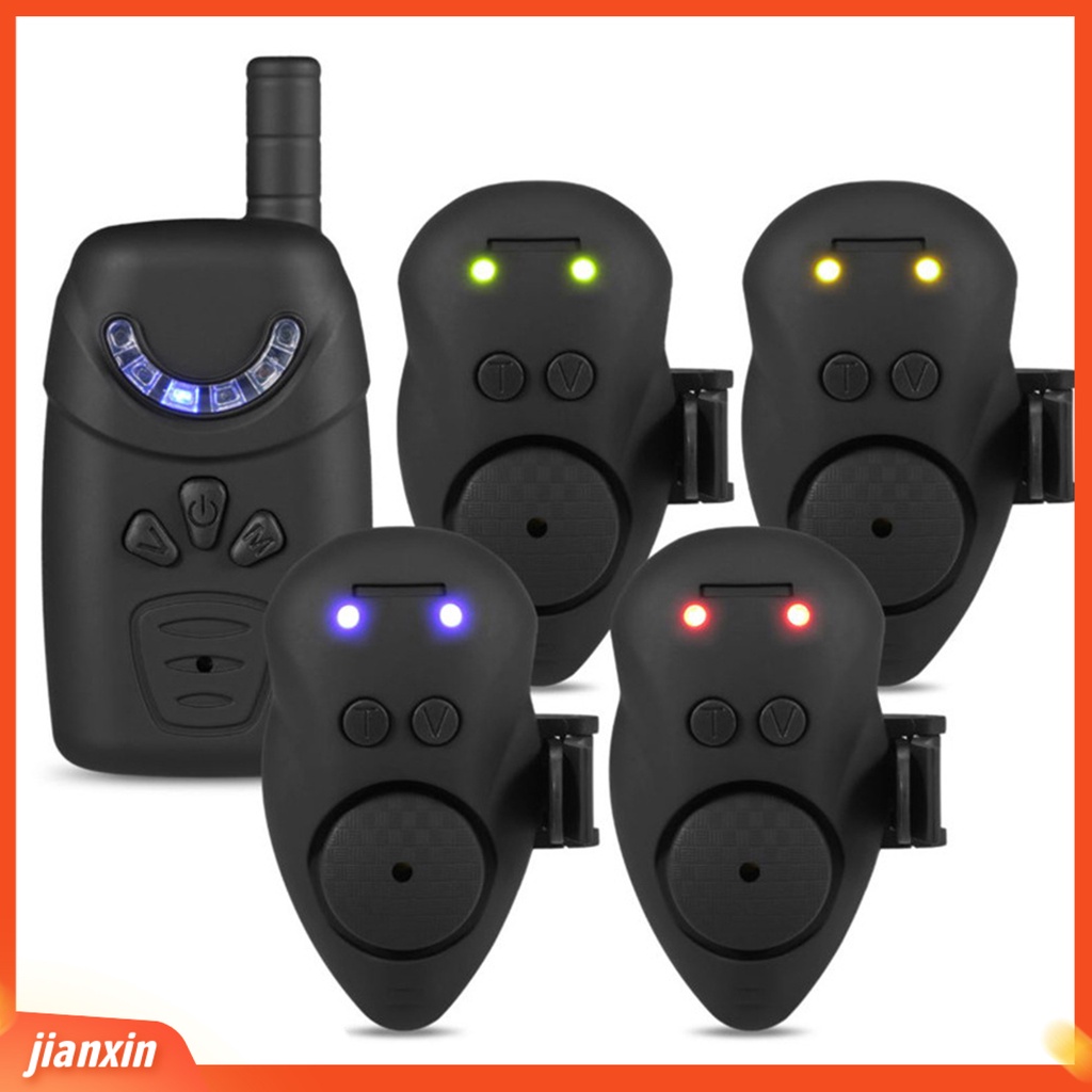 (In Stock) JY-65 Alarm Memancing Nirkabel Empat Lampu Pengukuran Yang Tepat Didukung Adjustable Alarm Suara Kuat Portabel Elektronik Carp Fishing Bait Alarm Peralatan Memancing