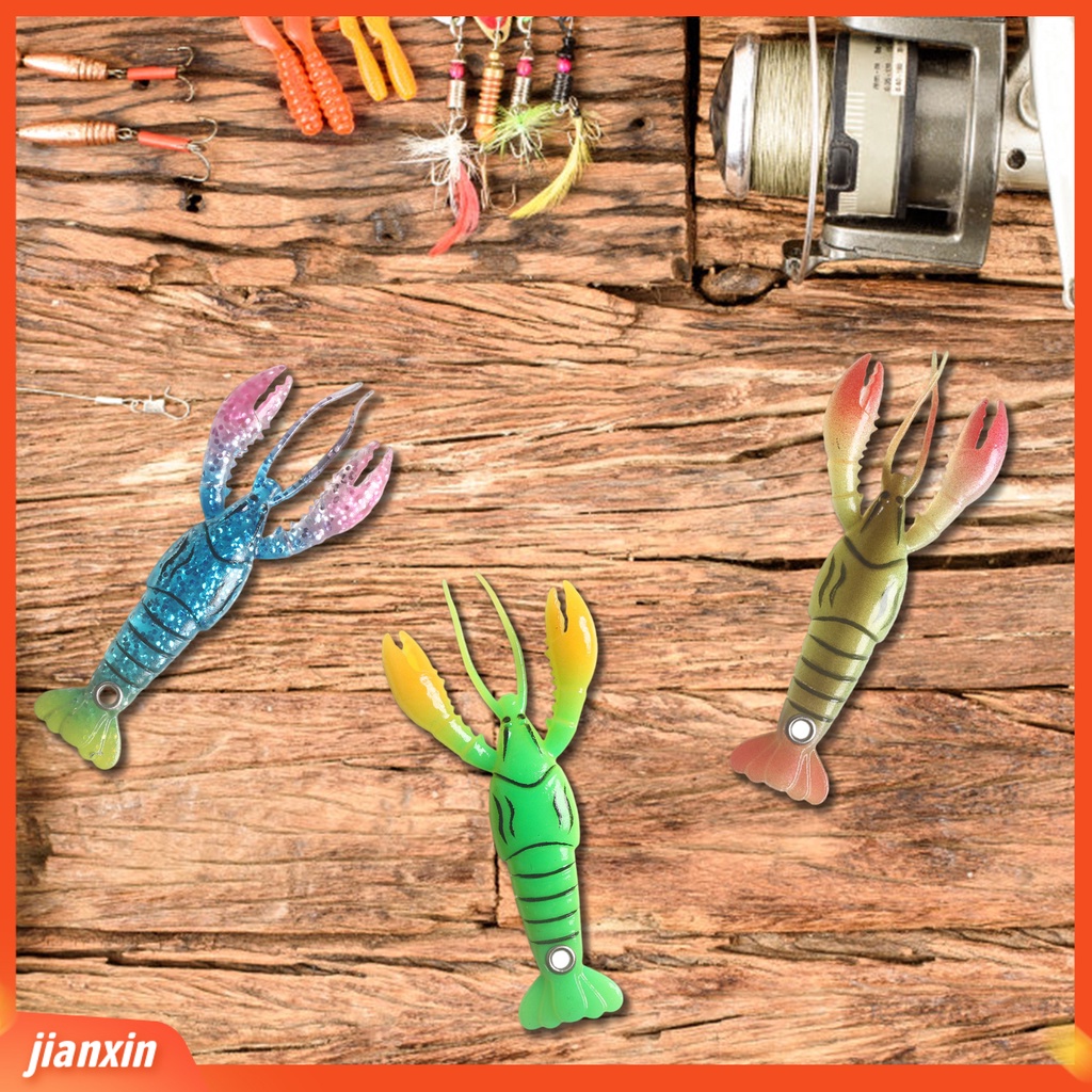 (In Stock) 9.5cm /6g Umpan Pancing Simulasi Tinggi Menggoda Penembus Kuat Luminous Liitle Lobster Shape Lembut Palsu Lure Fishing Tackle