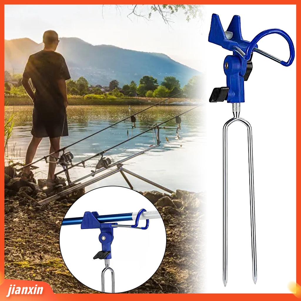 (In Stock) Pancing Holder Portable 360derajat Adjustable Anti Gores Anti Karat Lepas Pasang Tiang Memperbaiki Stainless Steel Dual Use Hand Sea Pole Ground Stake Alat Pancing