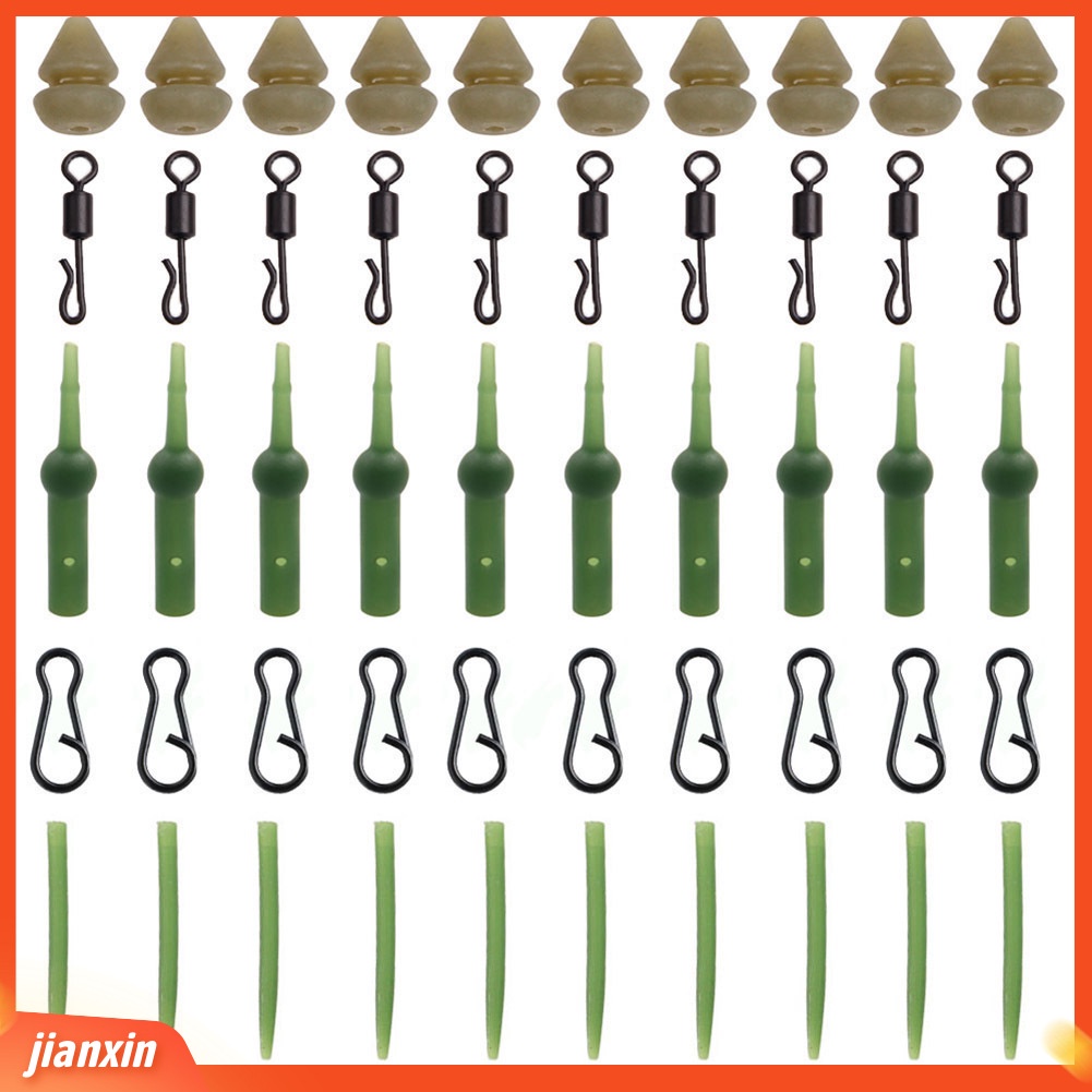 (In Stock) 50Pcs /Set Chod Rig Buffer Putar Memimpin Klip Slide Rig Carp Heli Fishing Tackle