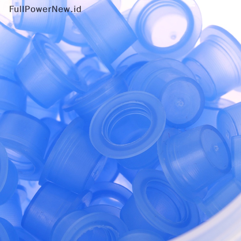 Power 100Pcs Tattoo Ink Cup S/L Gelas Silikon Pot Pigmen Kosmetik ID