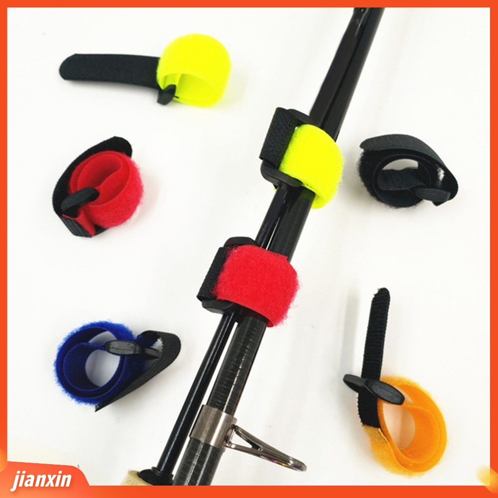 (In Stock) 10Pcs Reusable Fishing Rod Tie Tape Ajaib Band Tali Sabuk Aksesoris Ikan