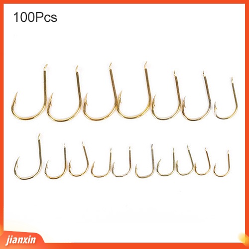 (In Stock) 100Pcs 3#-12 #Aneka Kait Pancing Logam Tajam Tahan Lama Fishhooks Tackle