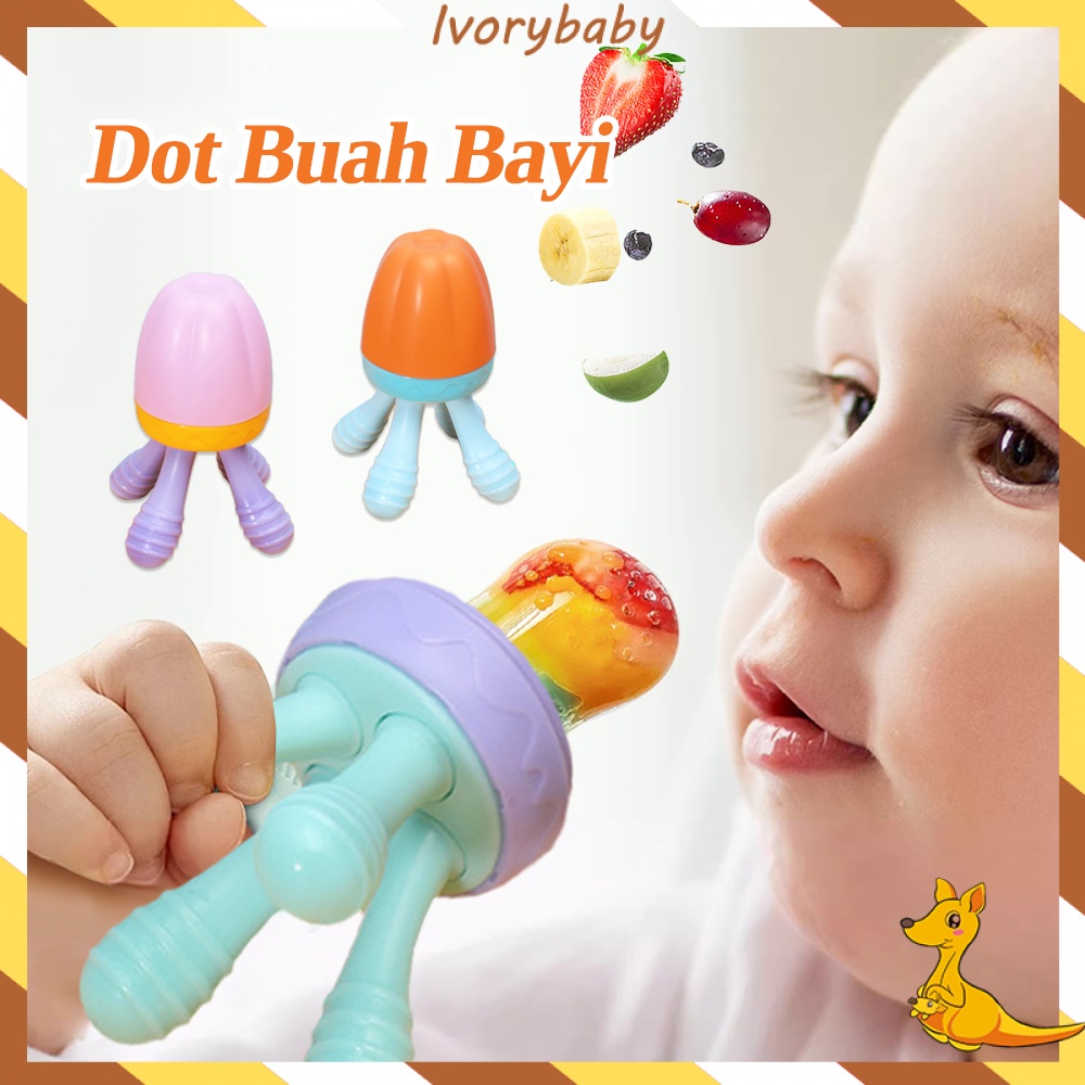 Ivorybaby Dot empeng buah bayi BPA FREE Baby fruit feeder motif gurita Baby pacifier