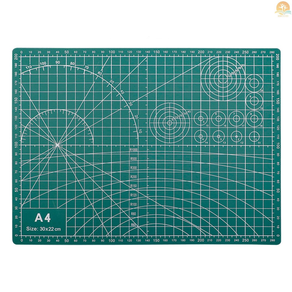 In Stock A4 Self Healing Cutting Mat Talenan PVC Dua Sisi Non-slip Dengan Grid Lines Angles Design Tebal 3mm Untuk Proyek Scrapbooking Art &amp; Craft