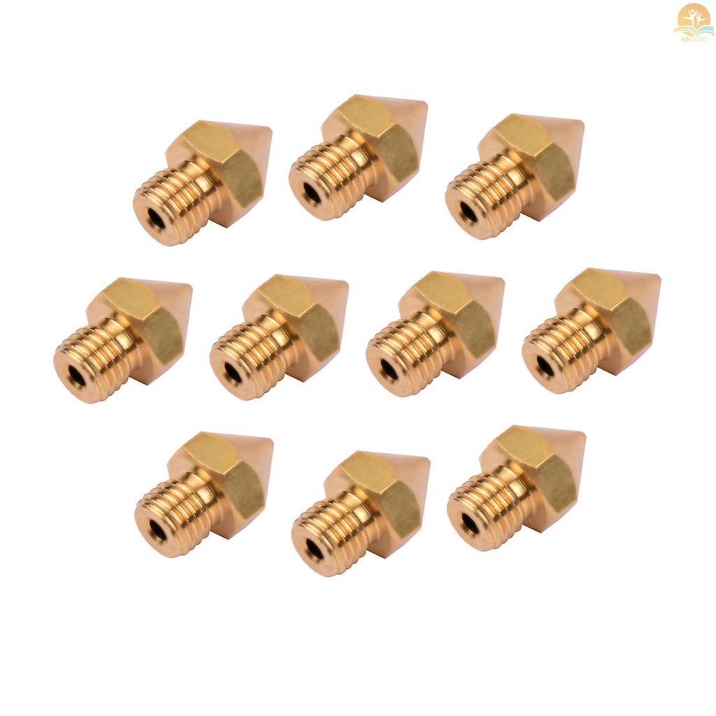 In Stock 10pcs 3D Printer Extruder Brass Nozzle 0.4mm Printer Hotend Kompatibel Dengan CR-10S Pro 3D Printer 1.75mm Filament