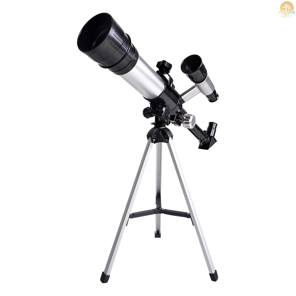 In Stock Teleskop Untuk Anak-Anak Dewasa Pemula 50mm Paduan Aperture Astronomi Refraktor Telescope 100mm Lensa Objektif Pembesaran 60x Dengan Adjustable Tripod Finder Scope Compass
