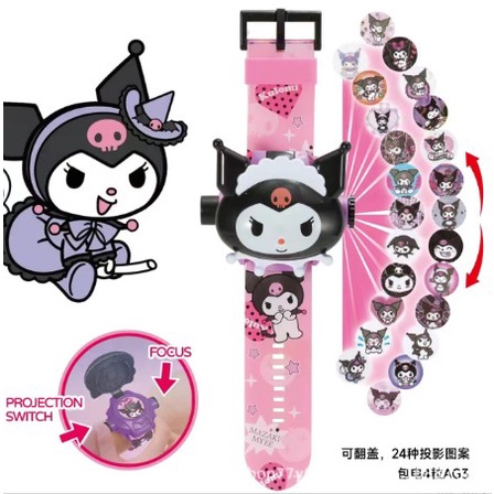 JAM TANGAN SANRIO PROYEKTOR / JAM TANGAN FLIP PROYEKTOR LED DIGITAL / JAM TANGAN KUROMI CINNAMOROL MELODY