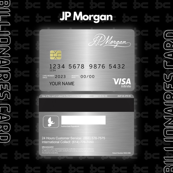 Custom Metal ATM Debit Credit Card (Bukan Skin Card) - JP Morgan V2