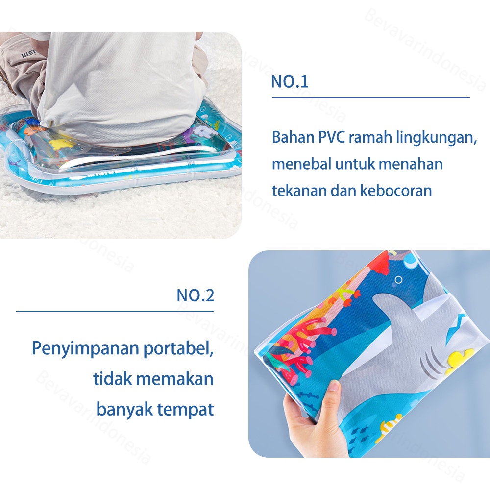 BEVAVAR Matras Air Bermain Bayi Dengan Mainan Kolam Ikan Magic Inflatable Water Playmat Baby