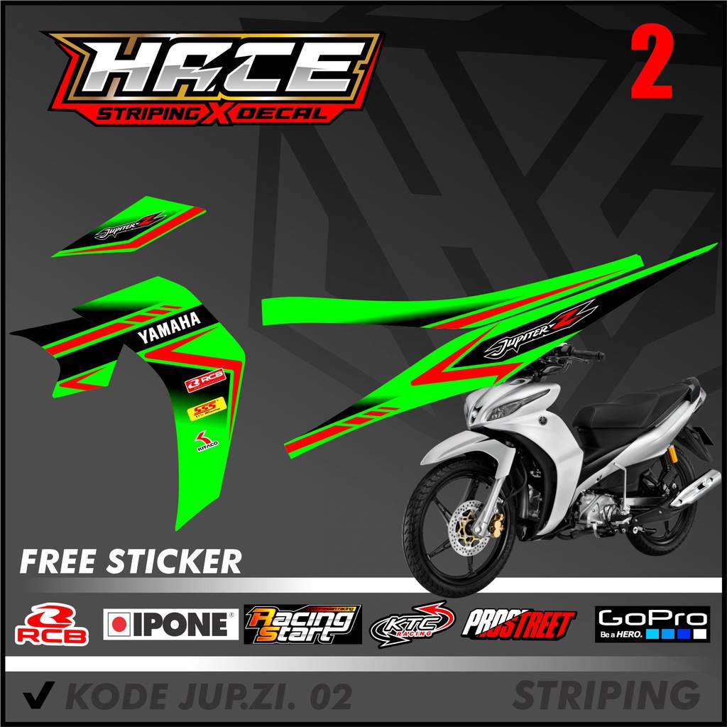 Striping Jupiter Z Robot - Sticker Stiker Variasi Lis Motor Jupiter Z Robot Robot Motif Racing 02