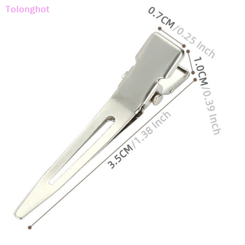 Tolonghot&gt; 10PCS Electroplated Single-fork Hairdressing Clip Hollow Metal Non-marking Mulut Tajam Klip Wanita Rambut Akar Membentuk Klip well