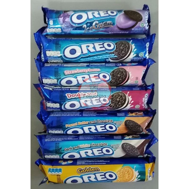 

133g COKIES OREO ROLL ANEKA RASA VANILLA / COKLAT / STAWBERRY / BLUEBERRY ICED CREAM / PEANUT BUTTER