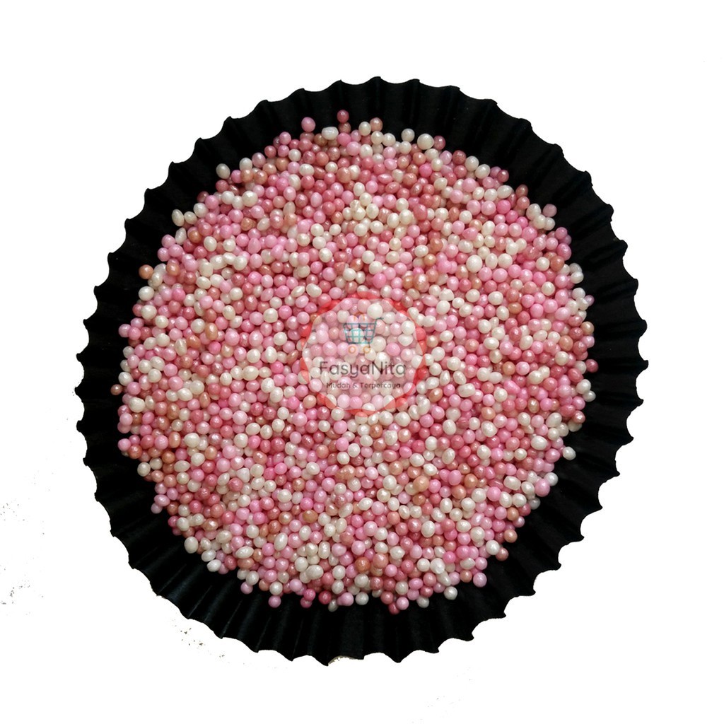 

PINK GLIMER 50GR - PINK GLIME MINI SPRINKLES - SPIKEL HIASAN CAKE - TRIMIT WHITE PINK GOLD MIX