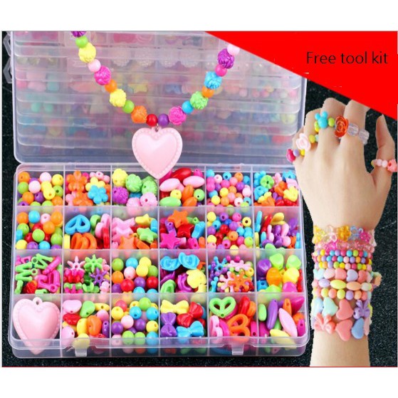 Bellini - Satu set DIY kalung/gelang/cincin anak / manik2 anak mainan edukasi
