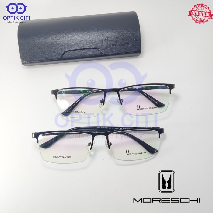 Kacamata Pria Titanium Half Frame Moreschi M 4108 Ringan Original