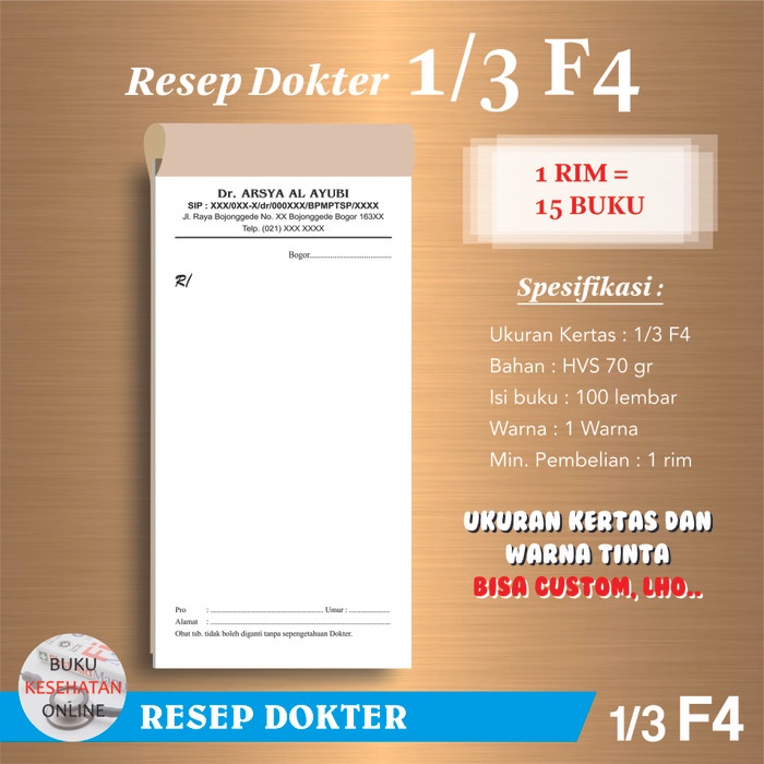 

✨BISA COD✨ -RESEP DOKTER uk. 1/3 F4 (1 RIM)