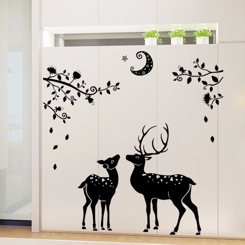 Wallstiker Dinding Siluet Rusa Deer SK9081 Wall Sticker Kamar Tidur Anak Aesthetic