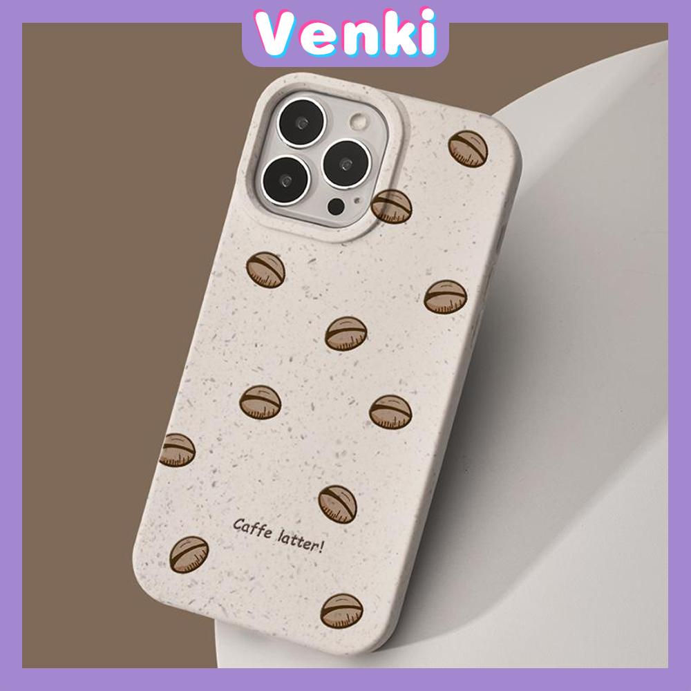 Venki - Untuk iPhone 11 Case Ramah Lingkungan Degradable Case Halus Pelindung Kulit Gandum Menyenangkan Biji Kopi Kompatibel dengan iPhone 14 Pro max 13 Pro max 12 Pro Max 11 xr xs max 7 8 Plus