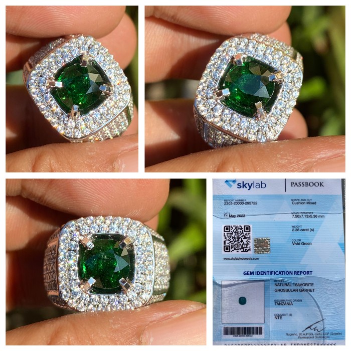 Natural 2.38ct Vivid Green Tsavorite Garnet Ring Micro