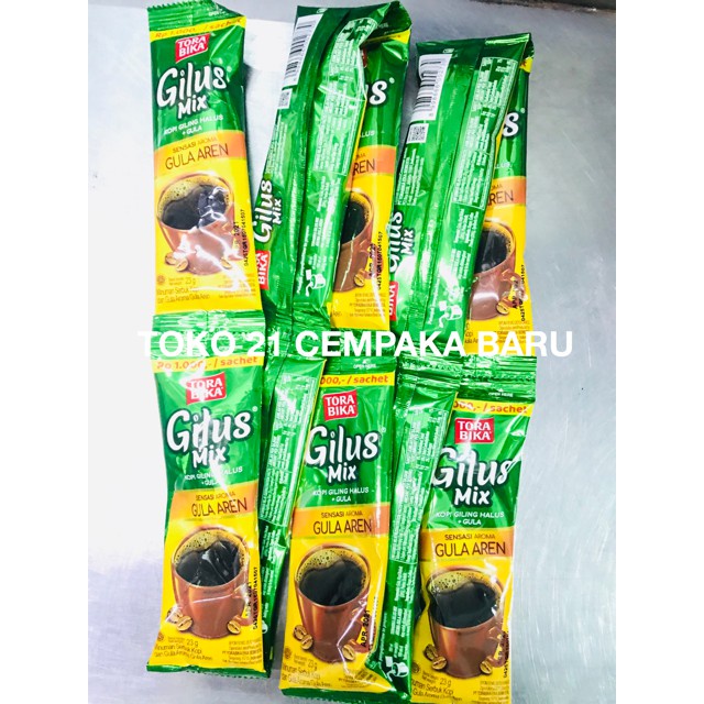 

Torabika Gilus Mix Rasa Gula Aren 1 renceng isi 10 sachet | Tora Bika Gilus Murah Promo