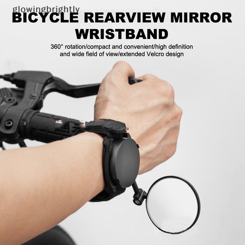 [glowingbrightly] Cermin Tangan Sepeda Lipat360° Kaca Spion Pergelangan Tangan Bersepeda Rotatable TFX