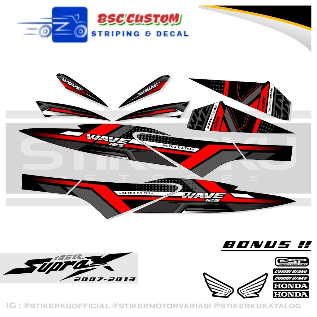 STRIPING SUPRA X 125 / CW / SW /FI / BARU / STIKER SUPRA / STICKER / VARIASI / ORI / SMPLE 2007-2013