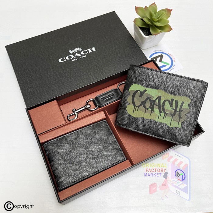 VS READY Dompet C0ACH Wallet Signature Canvas with Graffiti C0ach F37333