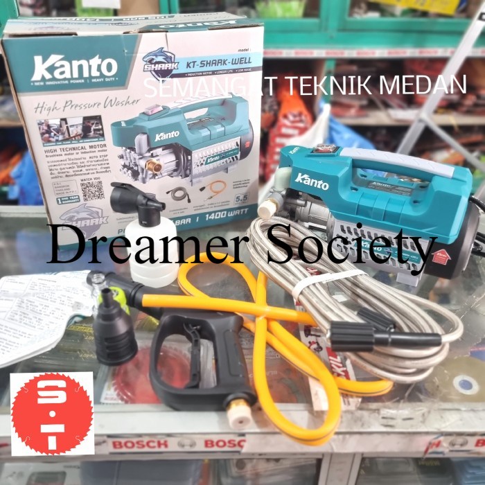 Berkualitas KANTO SHARK WELL MESIN STEAM CUCI MOBIL MOTOR JET CLEANER AC 105 BAR DFC560