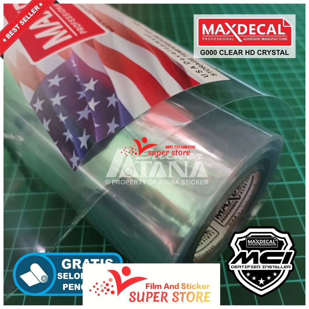Skotlet Putih Transparan Maxdecal Scotlet White Clear Transparent Stiker Tembus Pandang Bening Stick