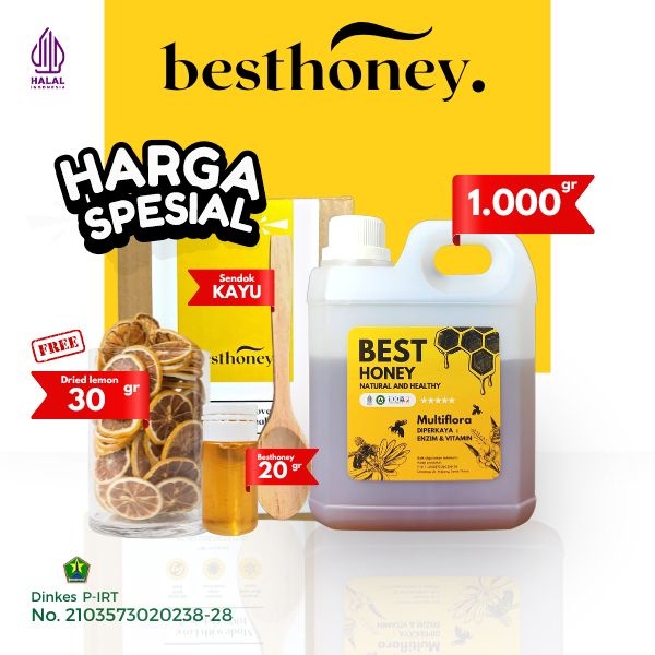 

Best Honey - Madu Asli Paket Bundling Sehat Madu Multiflora Original 1kg & Dried Fruit