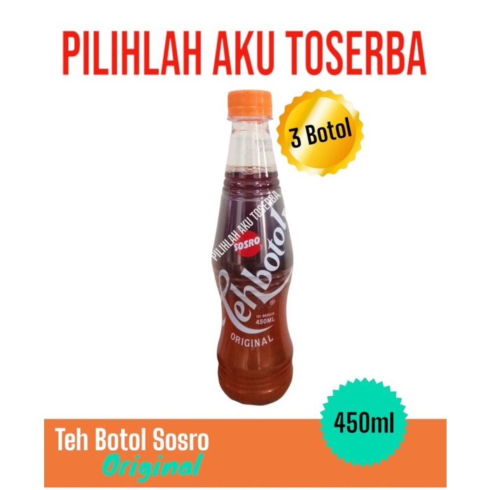 

Teh Botol Sosro PET Original 450 ml - ( HARGA 3 BOTOL )