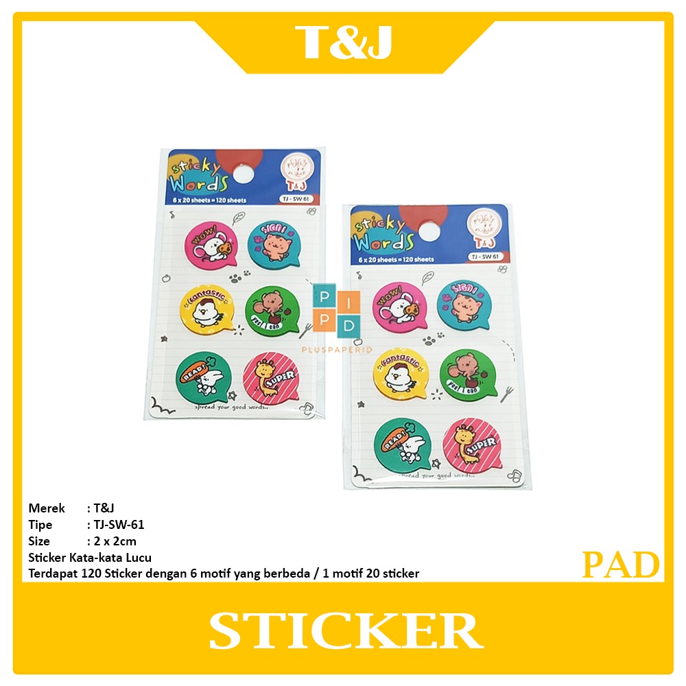 

TOM & JERRY - Labels Sticker Kata SW 61 Sticker Words - Pad