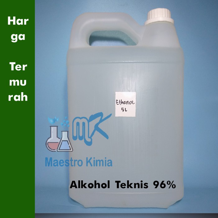 ✨BISA COD✨ -Alkohol murni / Ethanol 96% / Alkohol Teknis 5 Liter