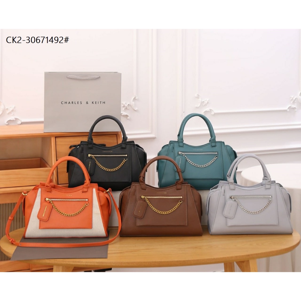 Kr Tas Wanita CK2-30671492 Avis Trapeze Tote Bag Handbag 33cm Semi Platinum