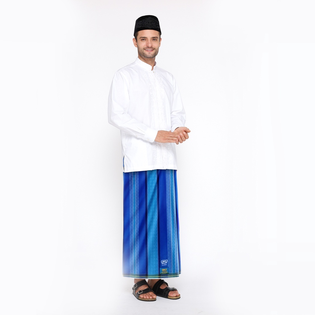 Sarung BHS Classic Gold Motif DKH Biru
